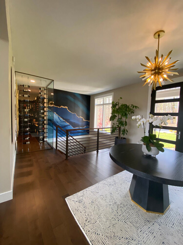 Foyer of a courtyard ranch home