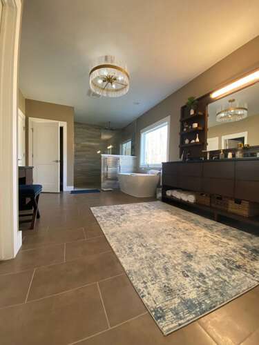 Master bathroom of a courtyard ranch home