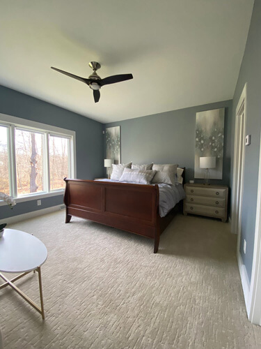 Guest bedroom of a courtyard ranch home