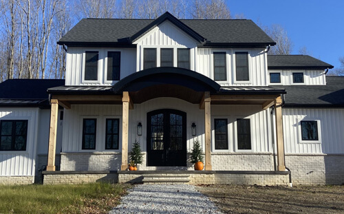 Front view of a Modern Farmhouse home