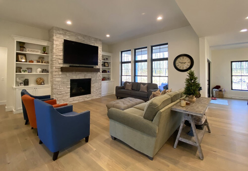 Living room of a Modern Farmhouse home