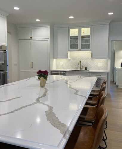 Kitchen island of a Modern Farmhouse home