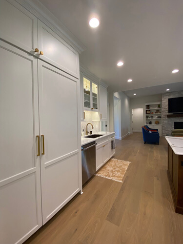 Back wall of the kitchen of a Modern Farmhouse home