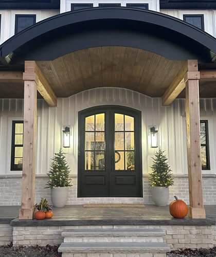 Front porch of a Modern Farmhouse home